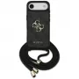 Guess 4G Big Logo Cord Strap Crossbody Case voor iPhone Air, zwart