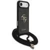 Guess 4G Big Logo Cord Strap Crossbody Case voor iPhone Air, zwart