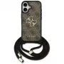 Guess 4G Big Logo Cord Strap Crossbody Case voor iPhone 17 bruin