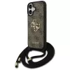 Guess 4G Big Logo Cord Strap Crossbody Case voor iPhone 17 bruin