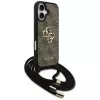 Guess 4G Big Logo Cord Strap Crossbody Case voor iPhone 17 bruin