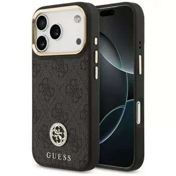 Guess 4G Strass Logo MagSafe Case voor iPhone 17 Pro (zwart)