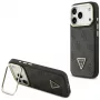 Guess 4G PU Triangle Logo & Stand Camera Magsafe Case voor iPhone 17 Pro zwart