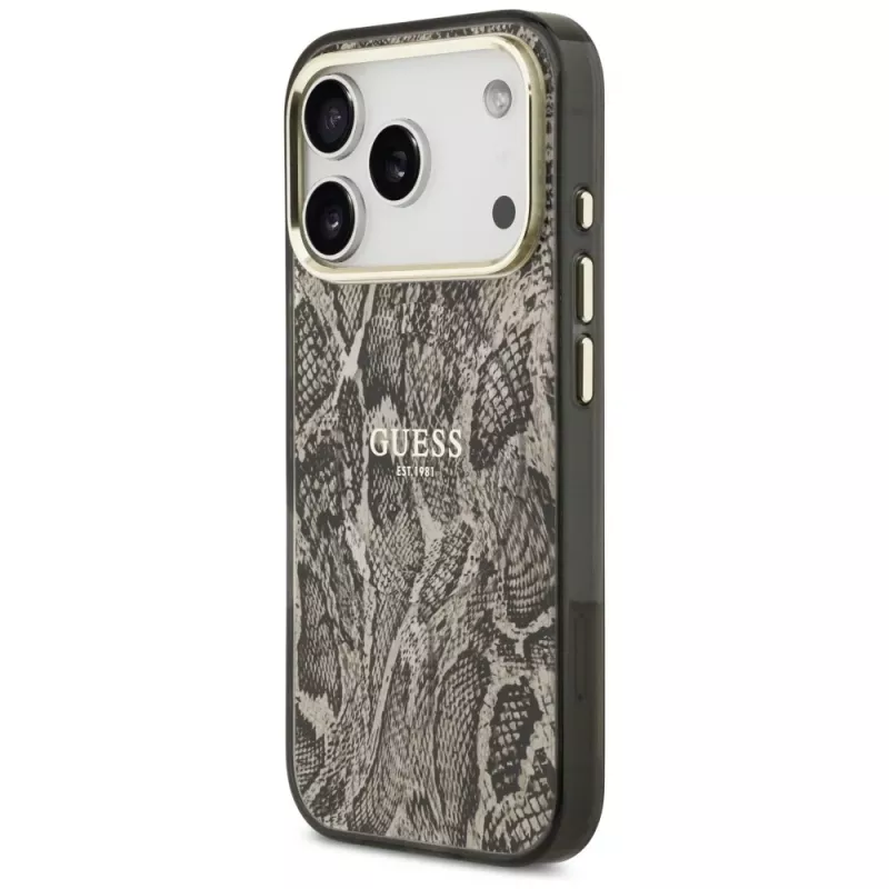 Guess Python Pattern MagSafe Case voor iPhone 17 Pro bruin