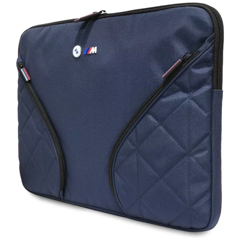 BMW Nylon Laptop Sleeve 16 inch marineblauw met metaallogo