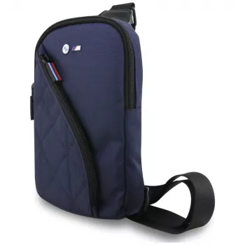 BMW Nylon Pocket & Metal Logo Crossbody Telefoontas marineblauw