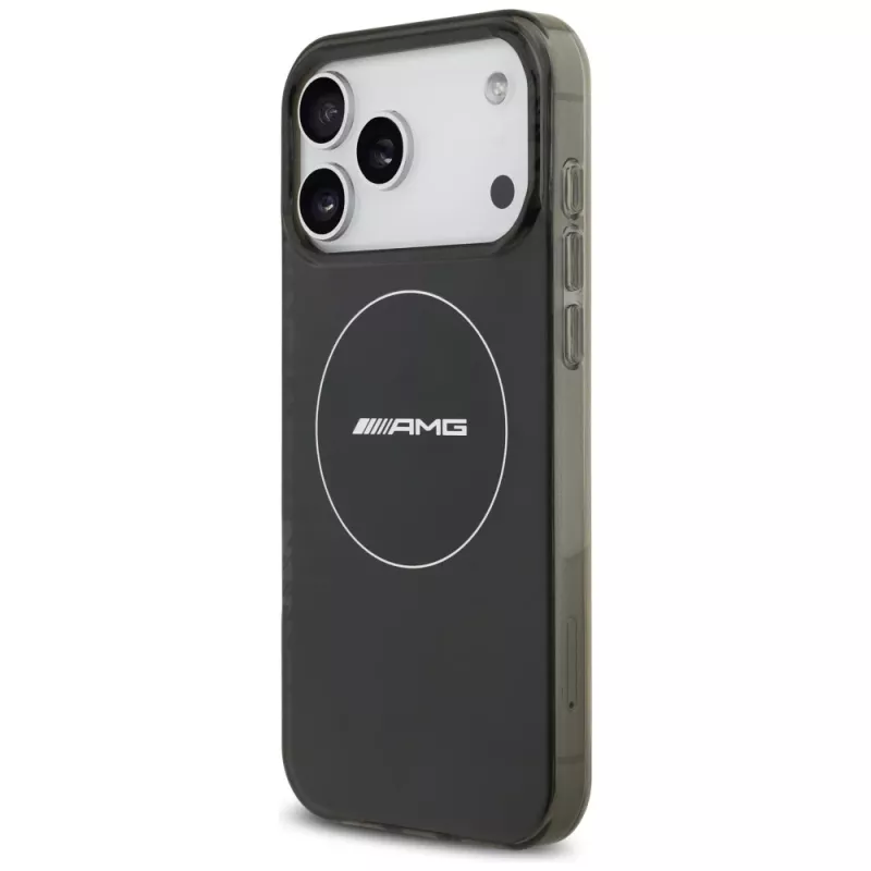 Mercedes AMG Double Layer Transparent Smoked MagSafe Case voor iPhone 17 Pro Max zwart