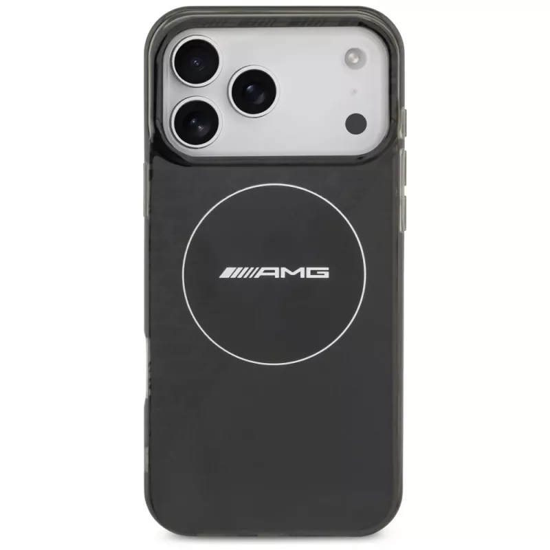 Mercedes AMG Double Layer Transparent Smoked MagSafe Case voor iPhone 17 Pro Max zwart