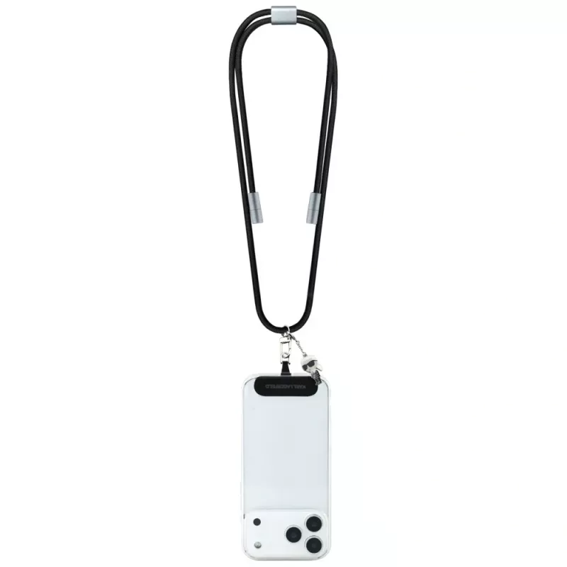 Karl Lagerfeld Ikonik Charm USB-C naar USB-C kabel met lanyard, 1,2 m, zwart
