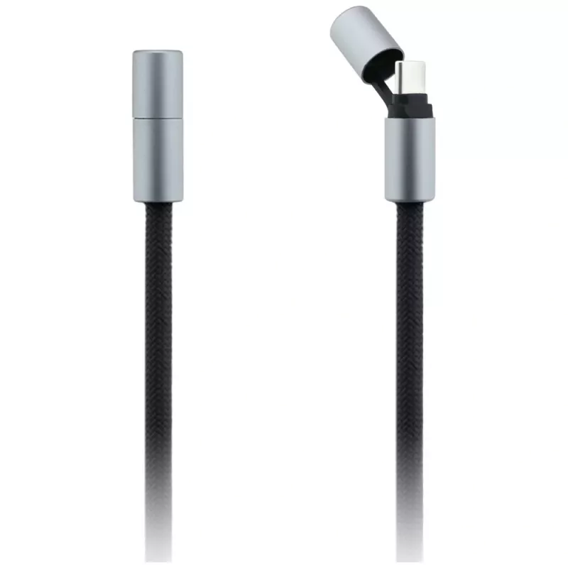 Karl Lagerfeld Ikonik Charm USB-C naar USB-C kabel met lanyard, 1,2 m, zwart