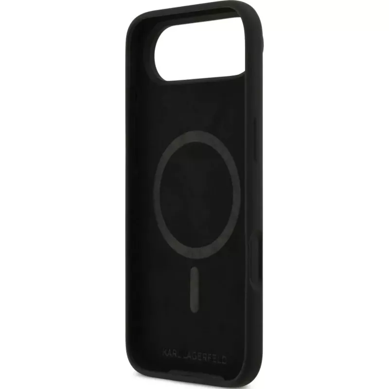 KARL LAGERFELD siliconen Karl & Choupette Ring MagSafe case voor Apple iPhone Air - zwart