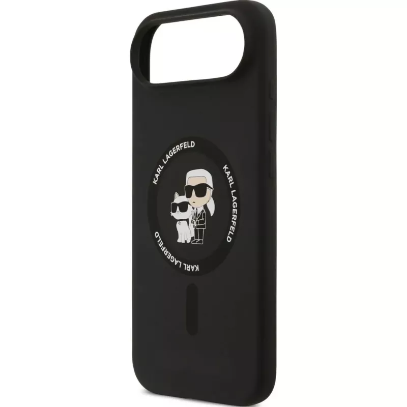 KARL LAGERFELD siliconen Karl & Choupette Ring MagSafe case voor Apple iPhone Air - zwart