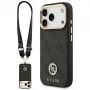 Guess 4G Strass Logo & Big Strap Metal Buttons MagSafe case voor iPhone 17 Pro zwart