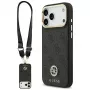 Guess 4G Strass Logo & Big Strap Metal Buttons MagSafe case voor iPhone 17 Pro Max zwart