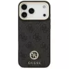 Guess 4G Strass Logo & Big Strap Metal Buttons MagSafe case voor iPhone 17 Pro Max zwart