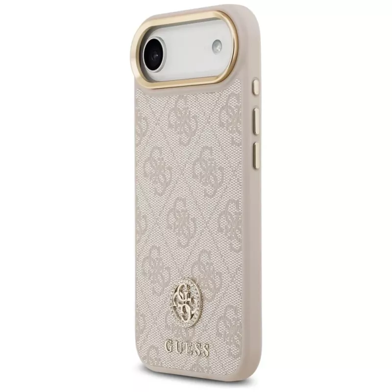Guess 4G Strass Logo & Big Strap Metal Buttons MagSafe case voor iPhone Air - roze