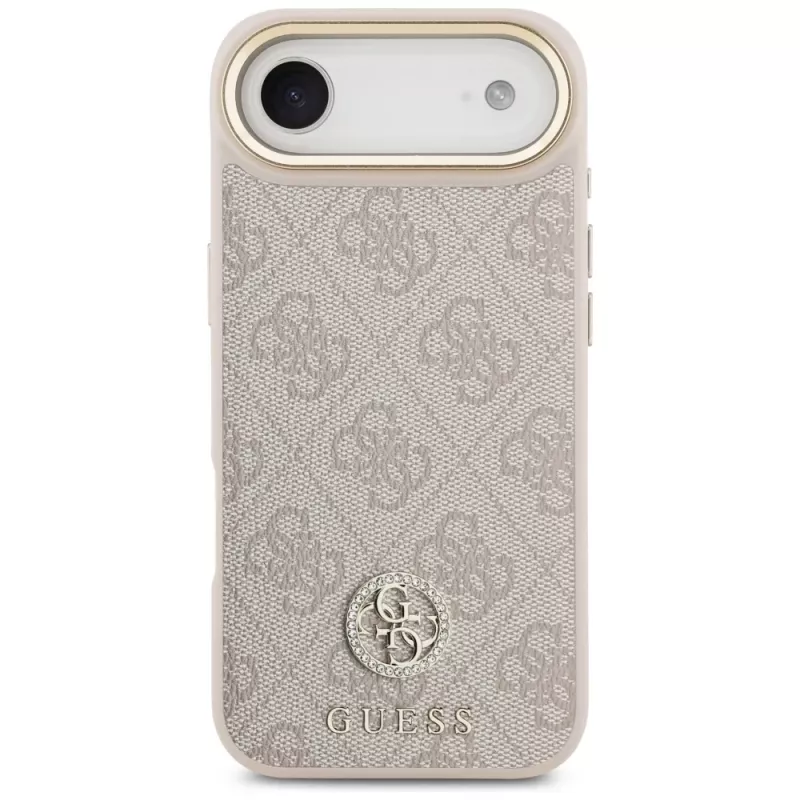 Guess 4G Strass Logo & Big Strap Metal Buttons MagSafe case voor iPhone Air - roze