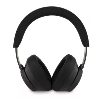Guess Bluetooth over-ear hoofdtelefoon ENC Saffiano Triangle Logo zwart