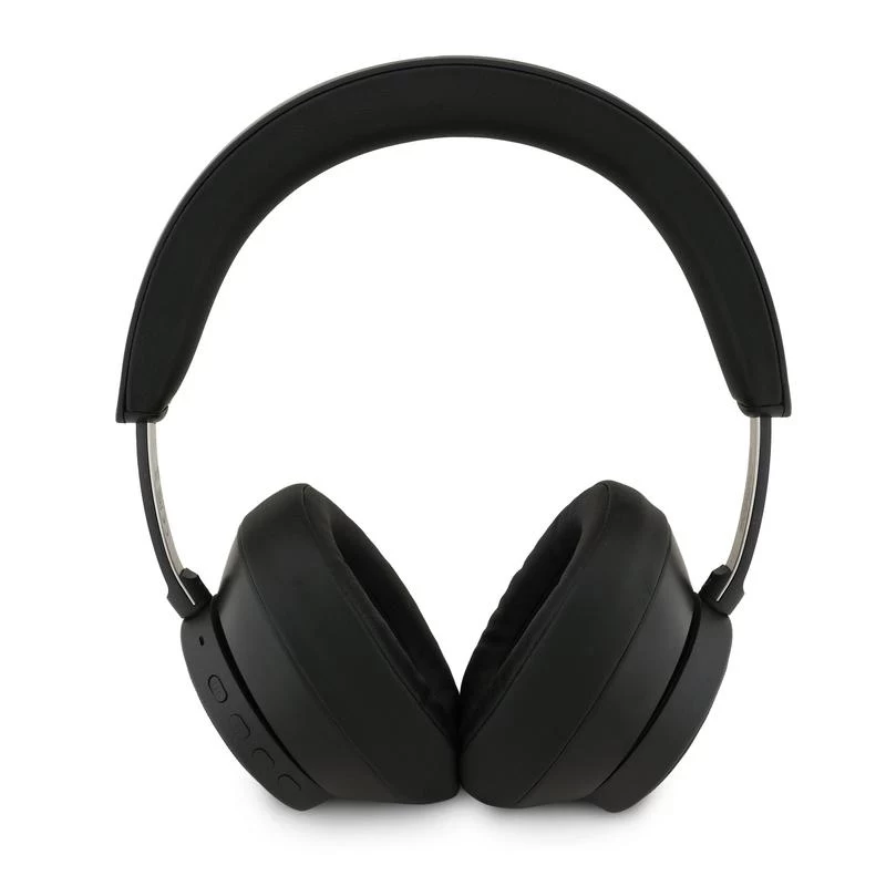 Guess Bluetooth over-ear hoofdtelefoon ENC Saffiano Triangle Logo zwart