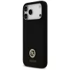 Guess Silicone Logo Strass 4G MagSafe case voor iPhone 17 Pro Max zwart