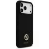 Guess Silicone Logo Strass 4G MagSafe case voor iPhone 17 Pro Max zwart