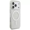 Guess IML Glitter Pearl Strap MagSafe case voor iPhone 17 Pro, transparant