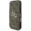 Guess Book 4G Metal Logo case voor Apple iPhone 17 Pro, bruin