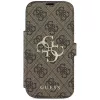 Guess Book 4G Metal Logo case voor Apple iPhone 17 Pro, bruin