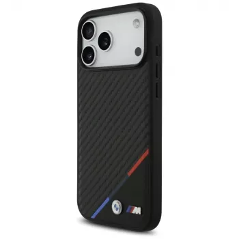 BMW M Carbon Tricolor Line MagSafe case voor iPhone 17 Pro Max zwart