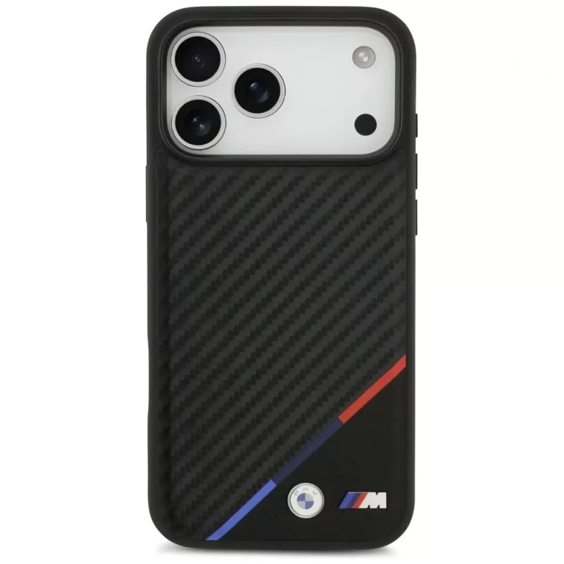 BMW M Carbon Tricolor Line MagSafe case voor iPhone 17 Pro Max zwart