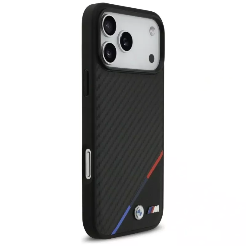 BMW M Carbon Tricolor Line MagSafe case voor iPhone 17 Pro Max zwart