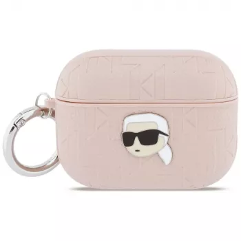 KARL LAGERFELD Monogram Karl Head-hoesje voor AirPods Pro 3, roze