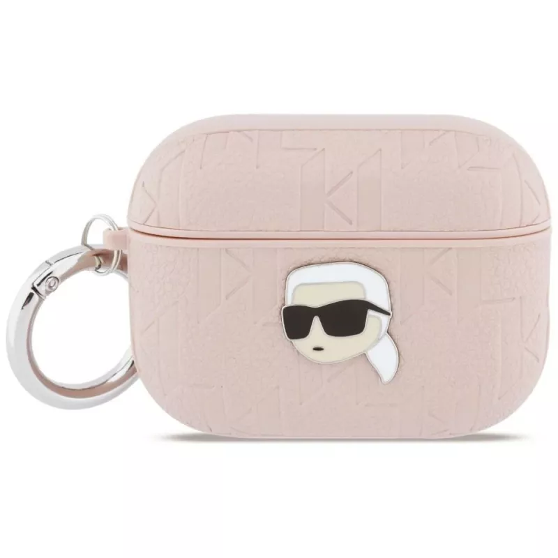 KARL LAGERFELD Monogram Karl Head-hoesje voor AirPods Pro 3, roze