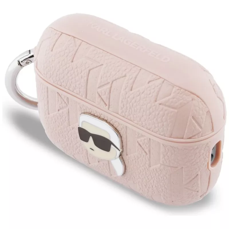 KARL LAGERFELD Monogram Karl Head-hoesje voor AirPods Pro 3, roze