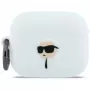KARL LAGERFELD Silicone Karl Head 3D-hoesje voor AirPods Pro 3, wit