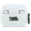 KARL LAGERFELD Silicone Karl Head 3D-hoesje voor AirPods Pro 3, wit