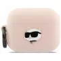 Karl Lagerfeld siliconen Choupette Head 3D-hoesje voor AirPods Pro 3, roze