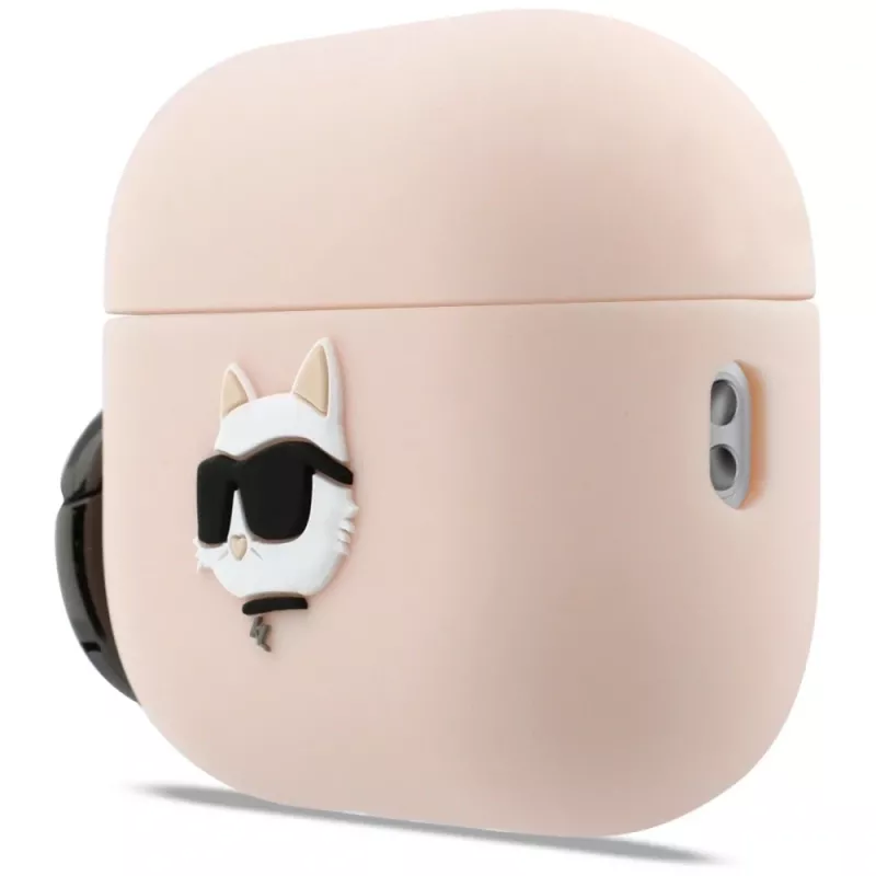 Karl Lagerfeld siliconen Choupette Head 3D-hoesje voor AirPods Pro 3, roze