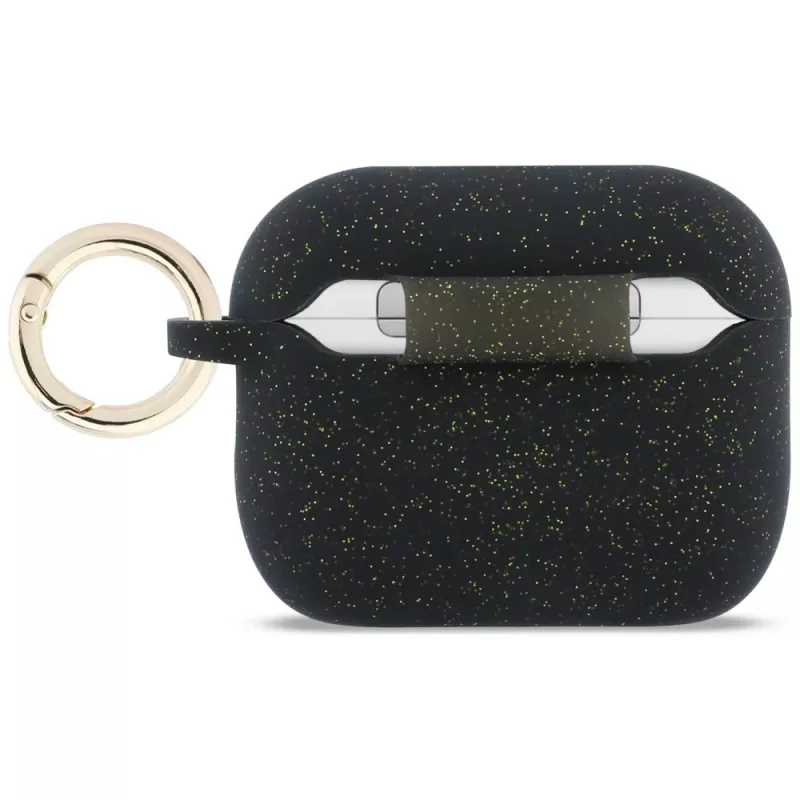 Guess siliconen Glitter Ring-hoesje voor AirPods Pro 3, zwart