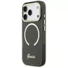 Guess IML Script Metal MagSafe-hoesje voor iPhone 17 Pro, zwart