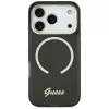 Guess IML Script Metal MagSafe-hoesje voor iPhone 17 Pro, zwart