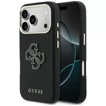 Guess FW Resin Logo backcover voor Apple iPhone 17 Pro, zwart