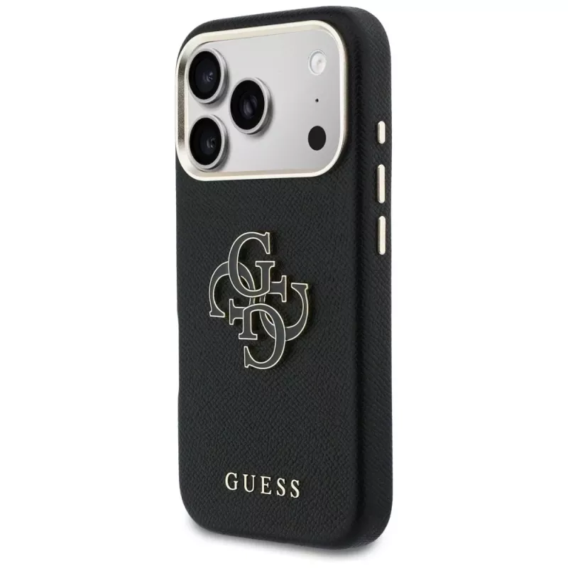 Guess FW Resin Logo backcover voor Apple iPhone 17 Pro, zwart