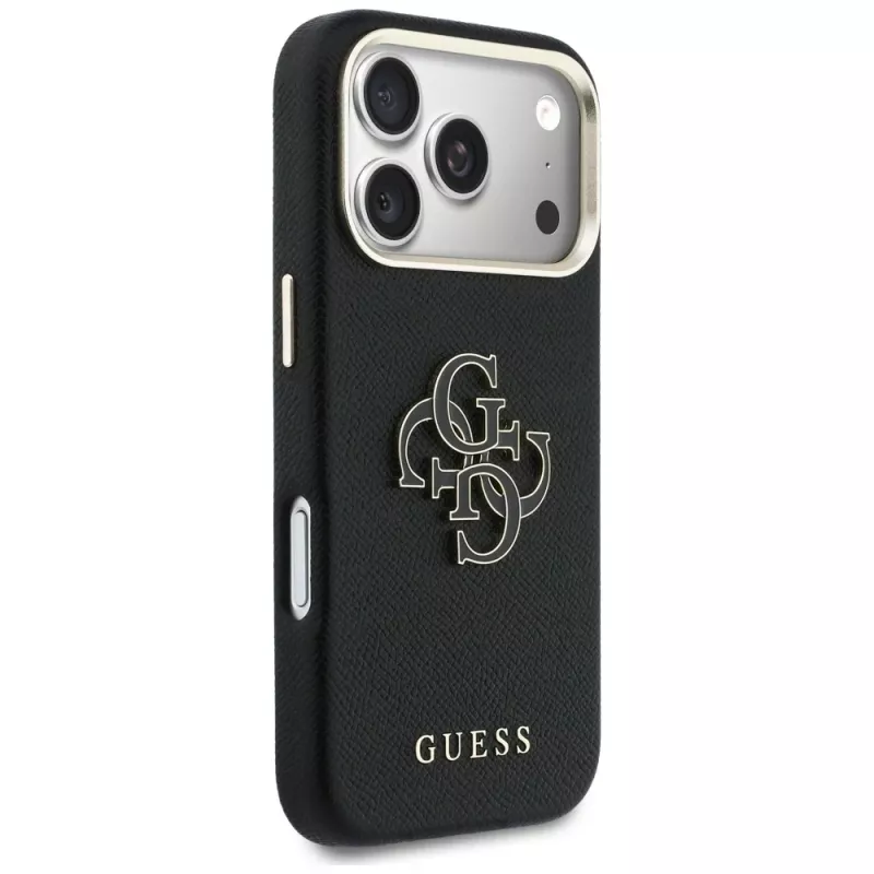 Guess FW Resin Logo backcover voor Apple iPhone 17 Pro, zwart