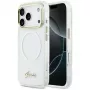 Guess IML Gradient Script Metal MagSafe-hoesje voor iPhone 17 Pro Max, wit