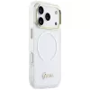 Guess IML Gradient Script Metal MagSafe-hoesje voor iPhone 17 Pro Max, wit