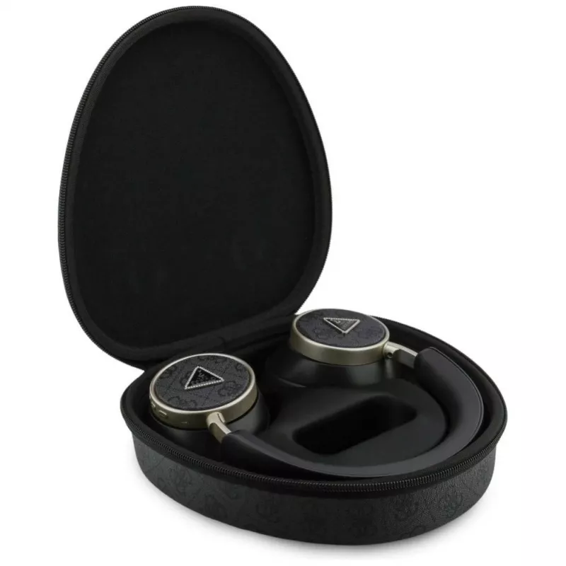 Guess 4G Triangle Logo draadloze Bluetooth 5.4 over-ear hoofdtelefoon met ENC, zwart