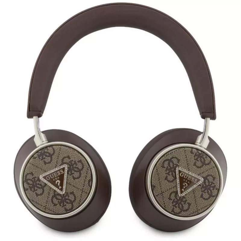 Guess 4G Triangle Logo draadloze Bluetooth 5.4 on-ear hoofdtelefoon met ENC - bruin