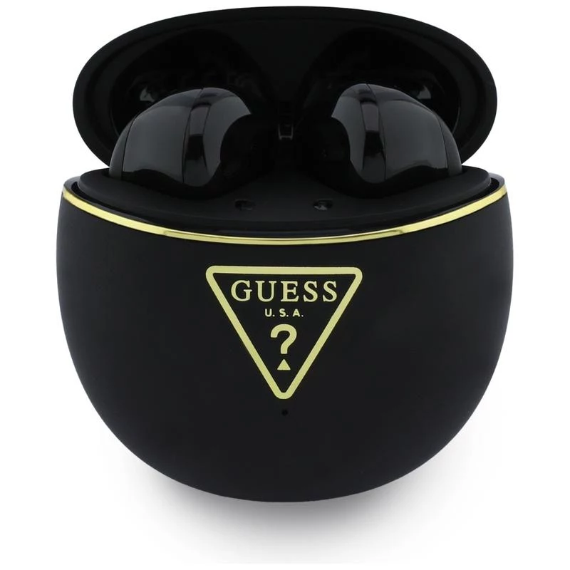 Guess Gold Line Triangle TWS Bluetooth-oordopjes met oplaadcase (zwart)