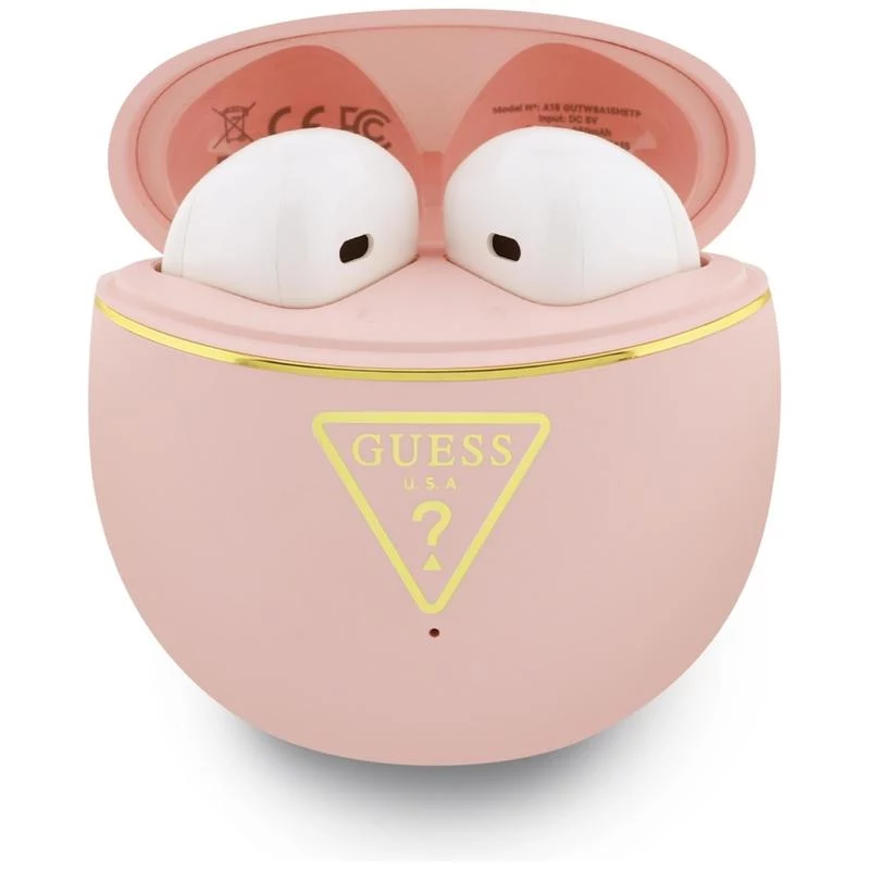 Guess Gold Line Triangle True Wireless Stereo Bluetooth-oordopjes met oplaadcase (roze)